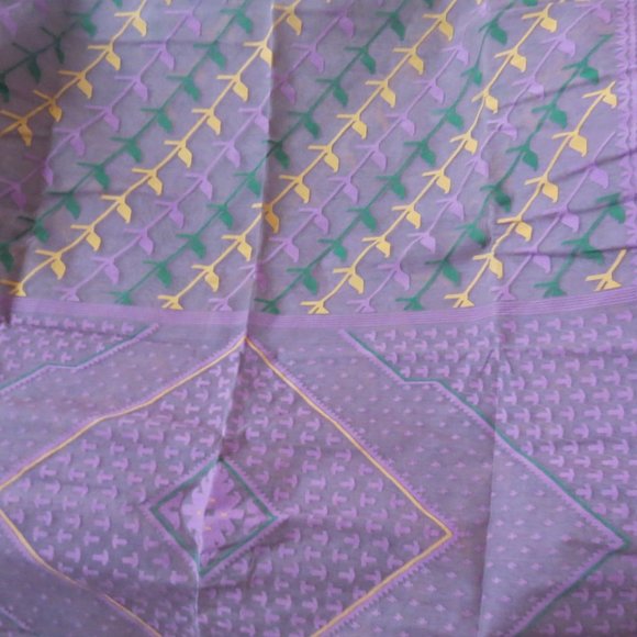 Dhakai Jamdani Saree, laveder Jamdani. half silk Jamdani saree - Picture 5 of 5